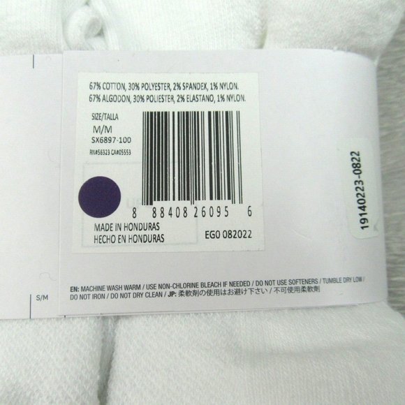 Nike Everyday Plus Dri-Fit Crew Socks White 6 Pack Womens 6-10 / Youth 5Y-7Y NEW - Picture 9 of 9